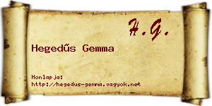 Hegedűs Gemma névjegykártya